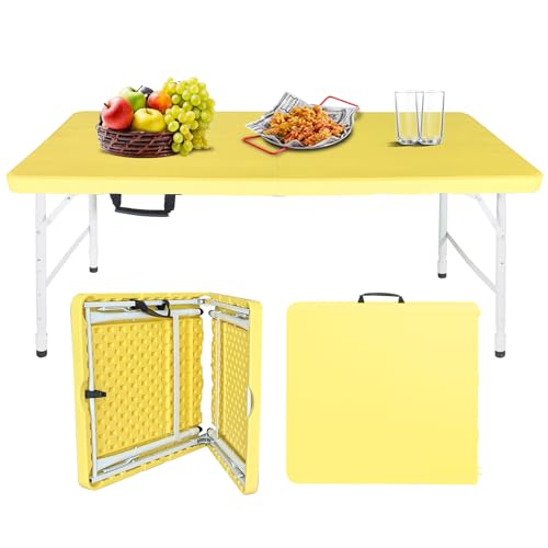 Portable Plastic Folding Table 4ft Heavy Duty Indoor Outdoor Y145657