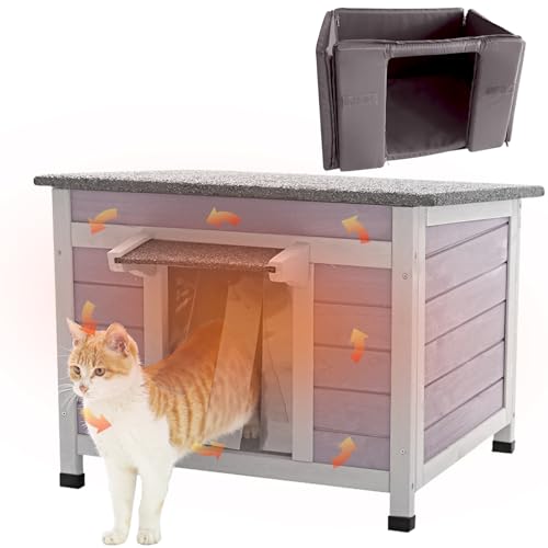 Aivituvin Cat House Outdoor Indoor Insulated Shelter with Escape Door R3178