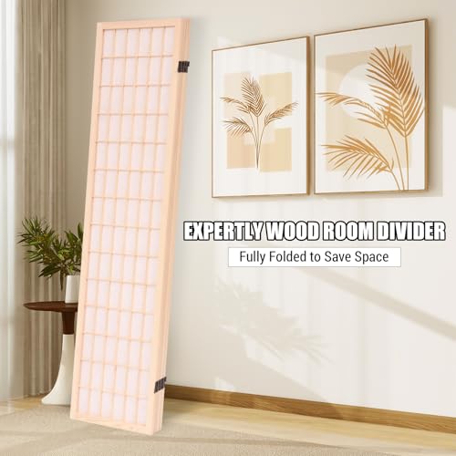 Shoji Screen 4 Panel Wood Room Divider Freestanding Privacy Screen A6166