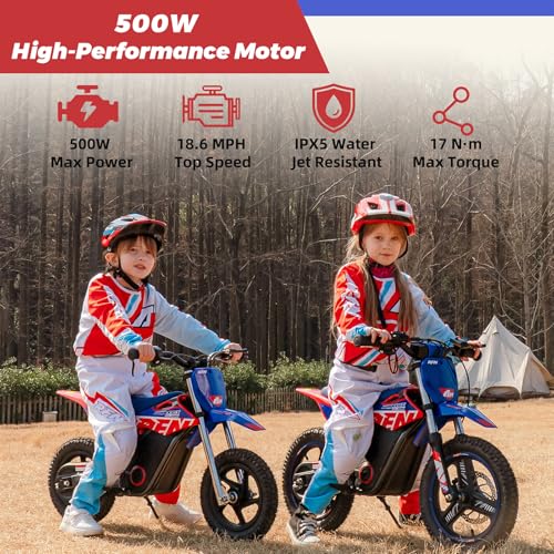 E500 36V Kids Electric Dirt Bike 700W Motor Off-Road Motorcycle for Ages 4-8 J84202