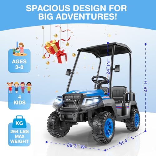 R9 24V Kids Golf Cart 4 Seats 4WD Electric Car with Remote Control L1939