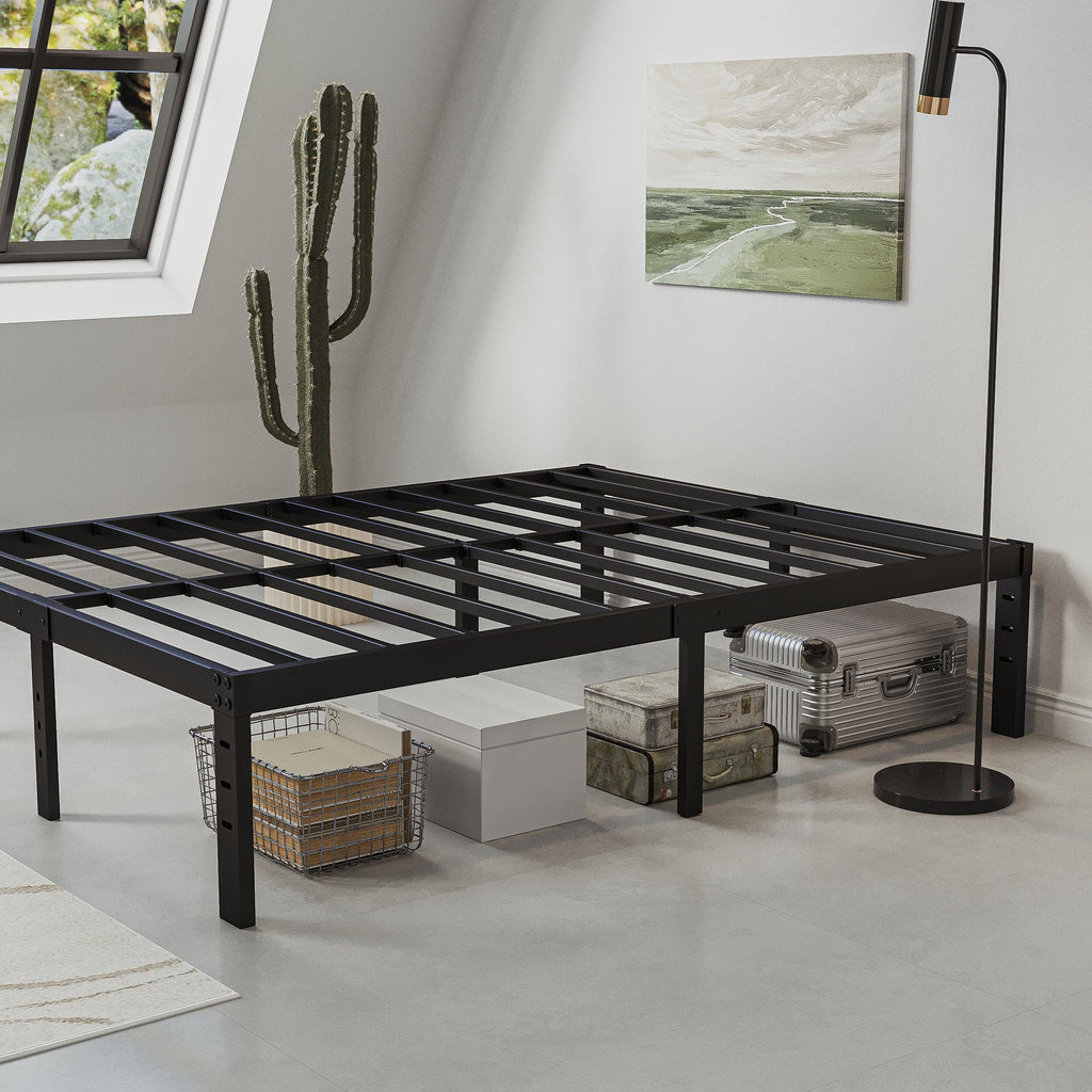 QFTIME 14" Queen Metal Bed Frame with Steel Slats T846345