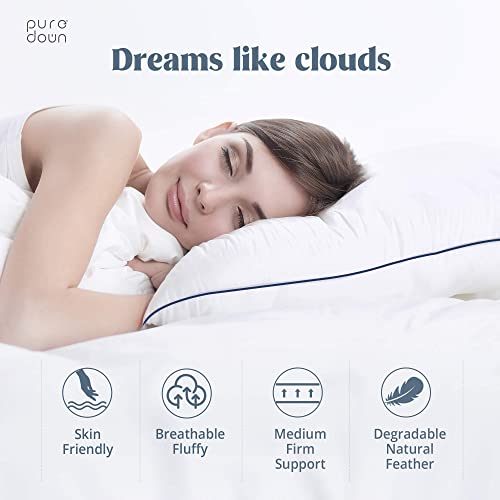 puredown® Goose Feathers and Down White Pillows King Size Set of 2 G471477