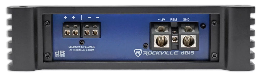 Rockville dB15 6000W Peak Mono 2 Ohm Amplifier with Amp Kit P955