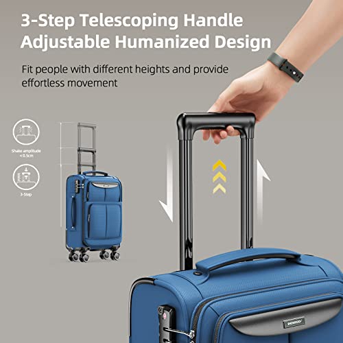 SHOWKOO Luggage Sets 3 Piece Softside Expandable Suitcase with Spinner Wheels TSA Lock K987