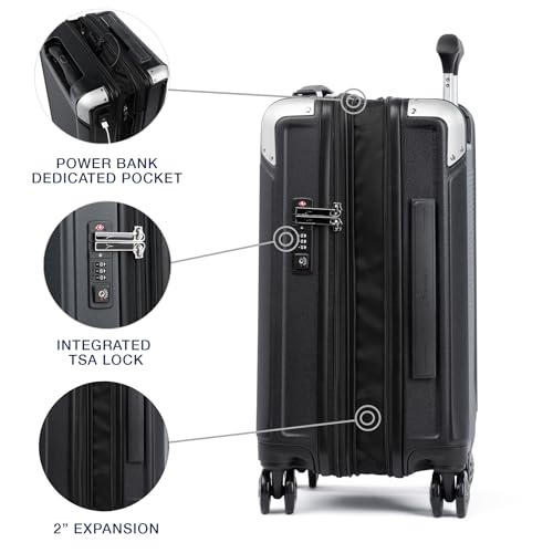 Travelpro Platinum Elite Hardside Expandable Carry-On Luggage, 8 Wheel Spinner, TSA Lock, 20-Inch X826544
