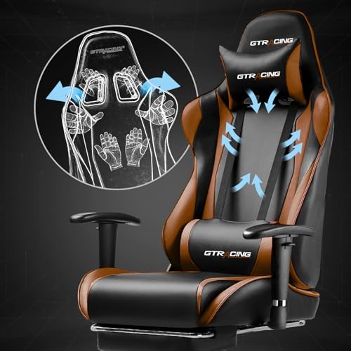 GTRACING Gaming Chair with Footrest, Blue R841