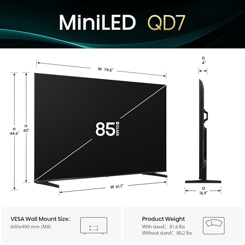 Hisense 75" QD7 Series Mini-LED 4K UHD Smart Fire TV (2025 Model) H41031