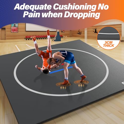 10' x 10' Black Wrestling Mat for BJJ MMA Training C811557