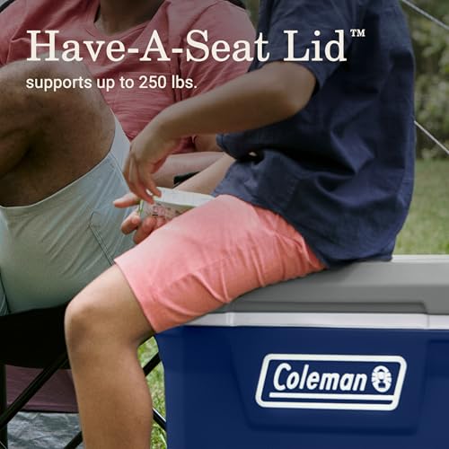 Coleman Classic Series Insulated Rolling Cooler, 65-Quart, Leak-Resistant F832