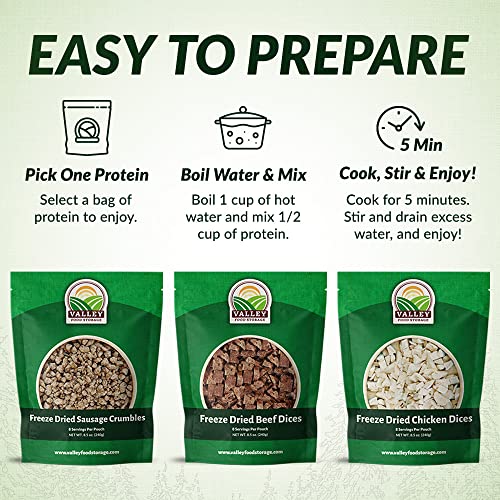 Premium Protein Bucket Freeze Dried Meat & Dairy 25 Year Shelf Life by Valley Food Storage S605261
