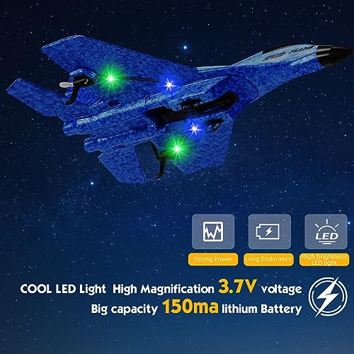 RC Plane Remote Control Airplane Toy 2.4GHz with Lights for Adults Kids I576