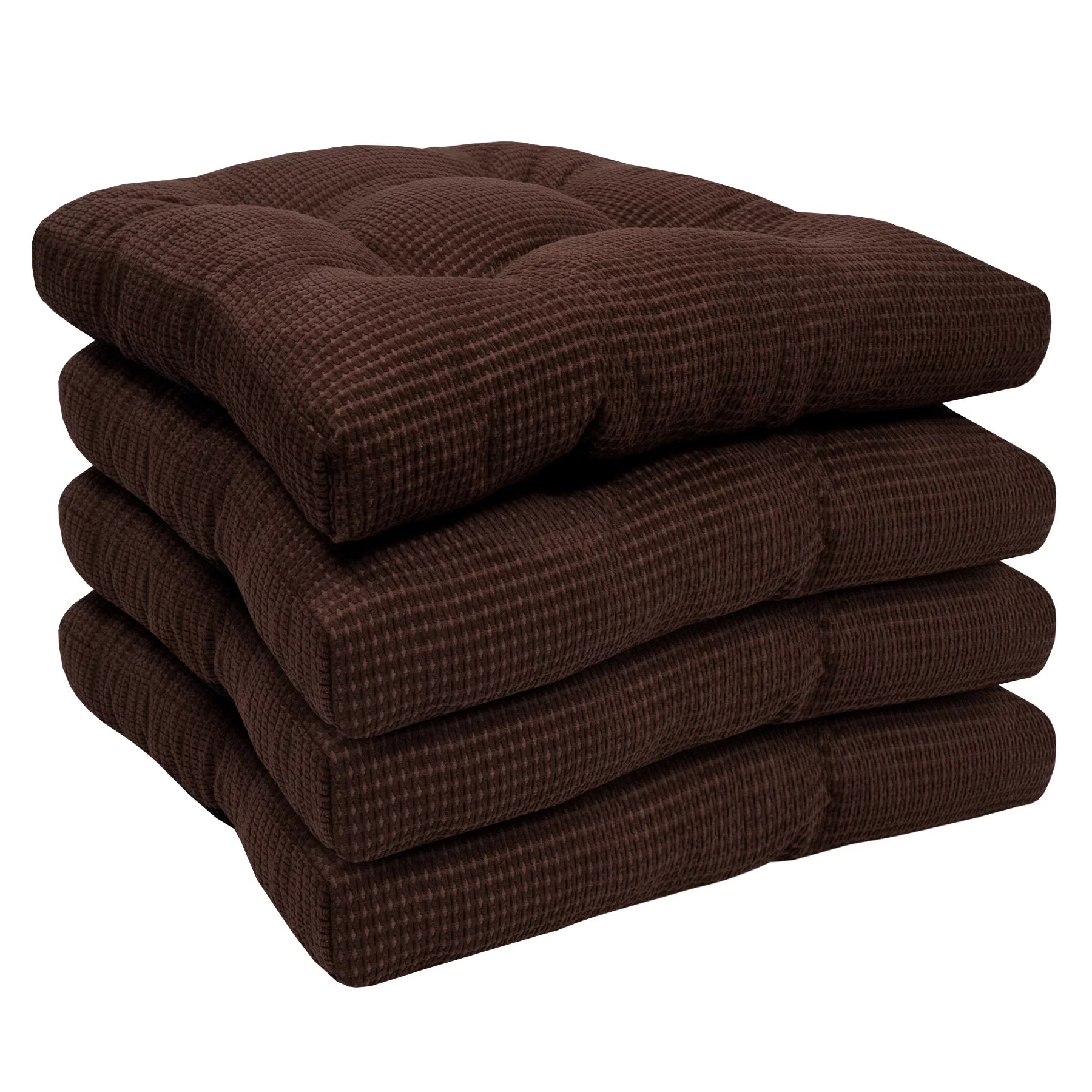 Fluffy Memory Foam Non Slip Chair Cushion Pad 4 Pack Chocolate J833061