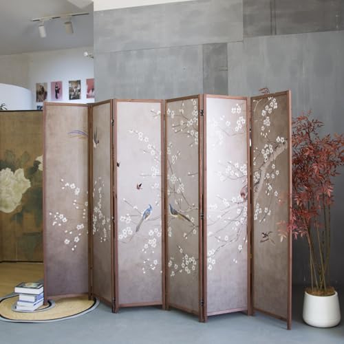 6 Panel Room Divider Screen, Double Faced, Mountain Landscape, 67" H x 94.5" W B114