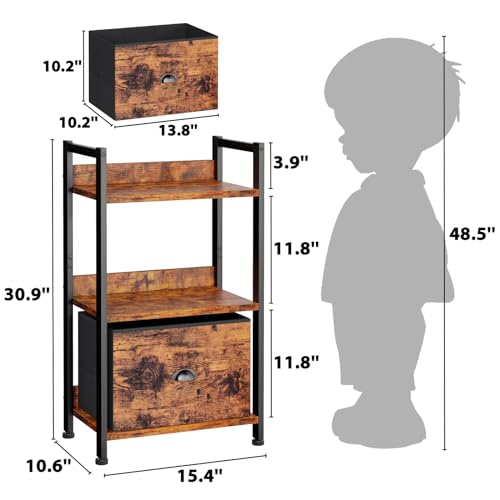 Furologee 5 Tier Bookshelf with Drawer, Industrial Tall Narrow Bookcase, Black T883828