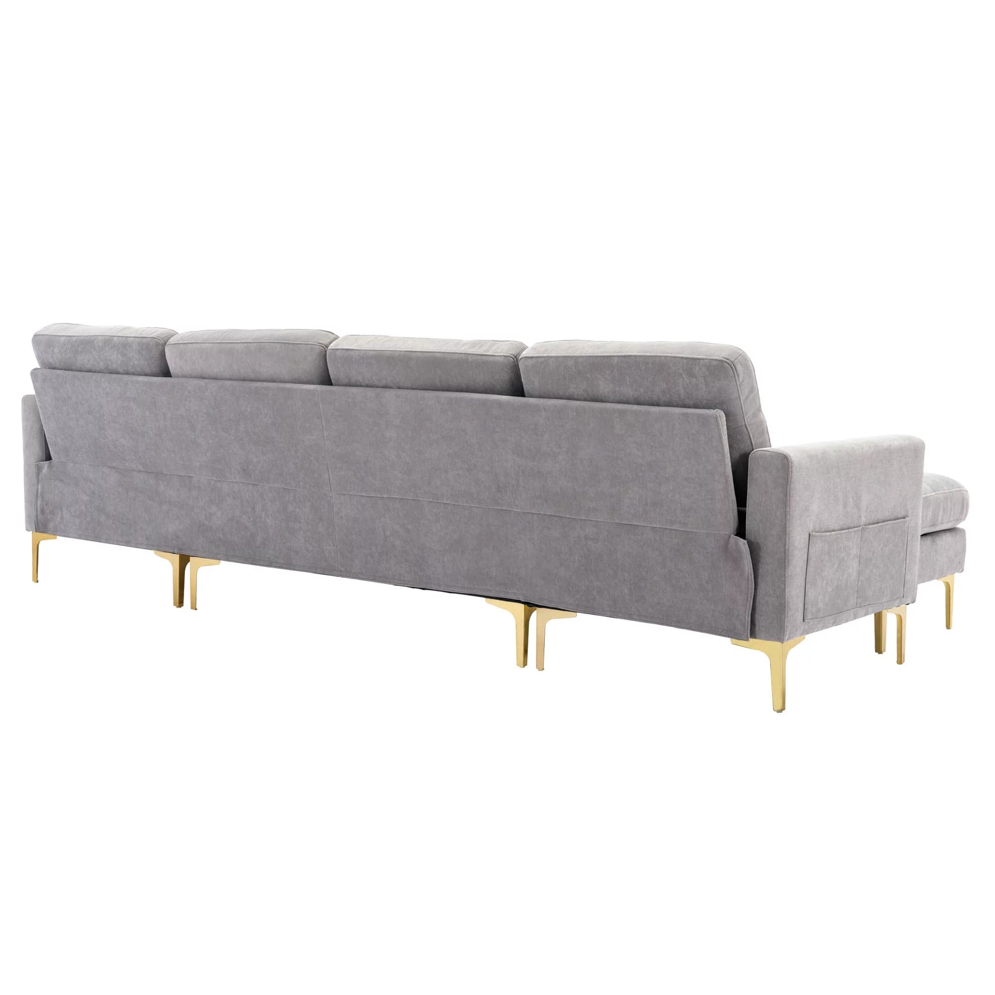 Soges U-Shaped Sectional Sofa with Ottoman, Gray, 110"x54" O53345