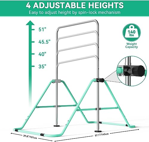 FBSPORT Gymnastics Bar for Kids, Adjustable Height, Folding W6973