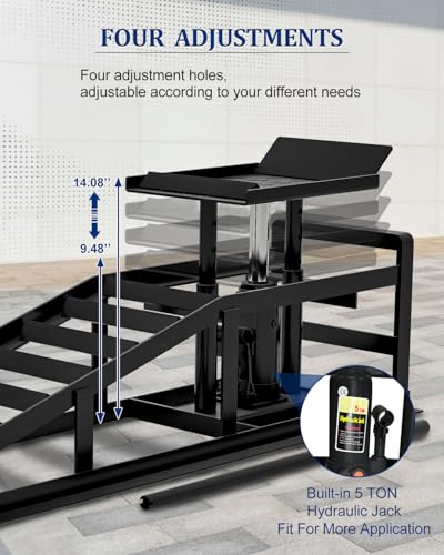 Hydraulic Car Ramps, 4-Position Adjustment, 5T Capacity, Low Profile I6327