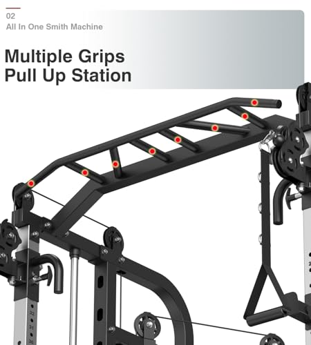 DONOW Smith Machine with Weight Stacks Power Cage Squat Rack Home Gym Y361