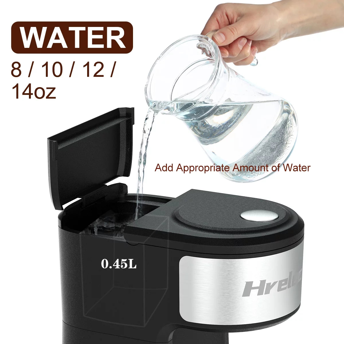2-Way Single Serve Coffee Maker for Capsule & Ground Coffee, Mini with Self-Cleaning A141