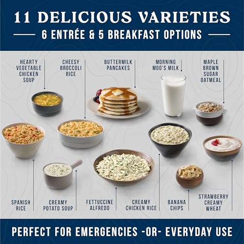 AUGASON FARMS Emergency Food Supply Bucket, 307 Servings, Dehydrated Meal Kit B305