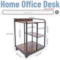 3-Tier Printer Stand with Storage Rolling Printer Table Mobile Desk Machine Cart