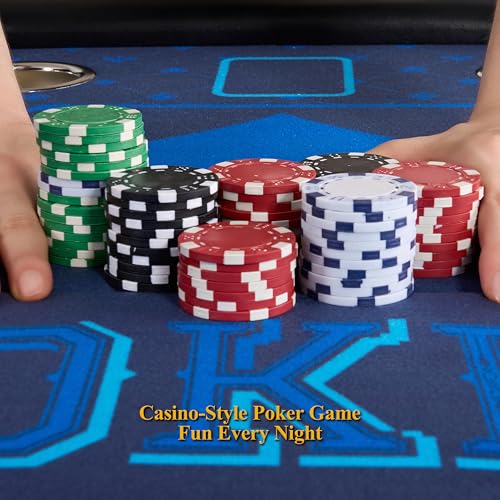 Barrington Folding Poker Table with Padded Rail and Felt Playing Surface D15193