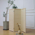 3 Panel Room Divider Short Folding Screen Divider,Double Sided Bamboo Divider Screen for Room Separation,Brown,47.2" H x 46.1" W