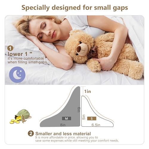 Vekkia King Bed Wedge Pillow for Headboard Mattress Gap Filler, Blue 76"x10"x6" C139495