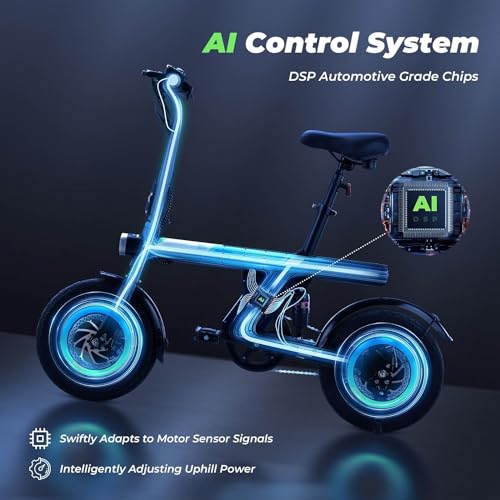 isinwheel U1 Folding Electric Bike, 500W Motor, 20 mph, Black O499