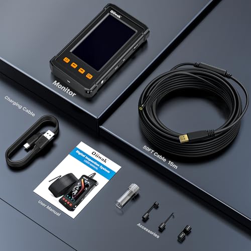 50FT Oiiwak Endoscope Camera with Light 1080P HD 4.3" IPS Screen U522