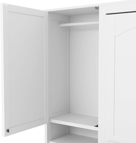 MERITLINE Full Murphy Bed with Desk and Storage, White P49157