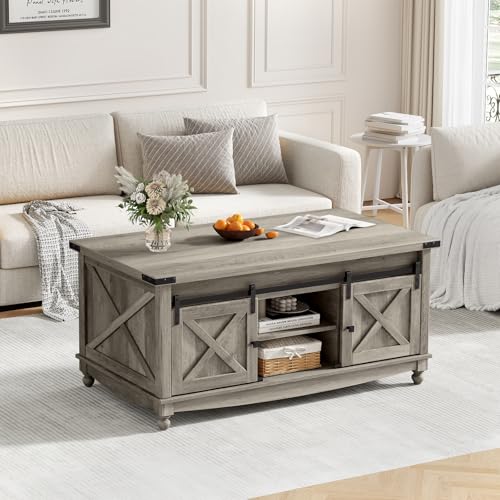48" Farmhouse Lift Top Coffee Table with Storage, White E473872