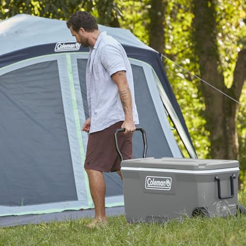 Coleman Classic Series Insulated Rolling Cooler, 65-Quart, Leak-Resistant F832