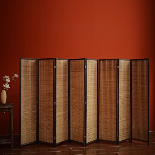 Bamboo Room Divider 6 Panel Folding Screen 67"H x 92.1"W X2437