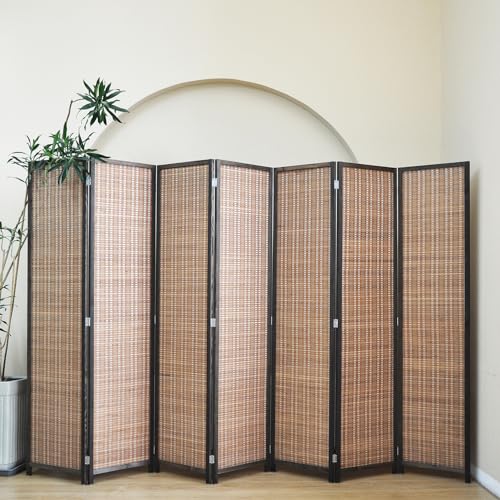 Bamboo Room Divider 6 Panel Folding Screen 67"H x 92.1"W X2437