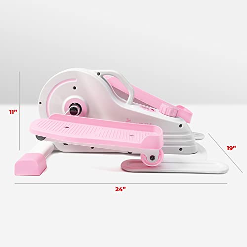 Sunny Health & Fitness Under Desk Elliptical Exerciser, Magnetic, Pink Y689540