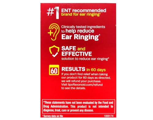 Lipo-Flavonoid Dietary Supplement Caplets for Ear Ringing, 100 Count F62791