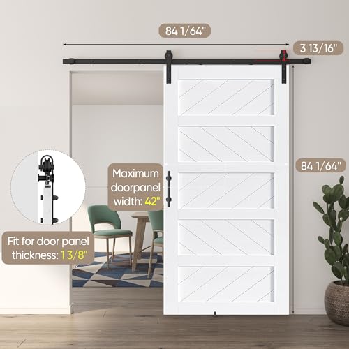 JUBEST 36" x 84" Sliding Barn Door Kit with Hardware, Black R91690