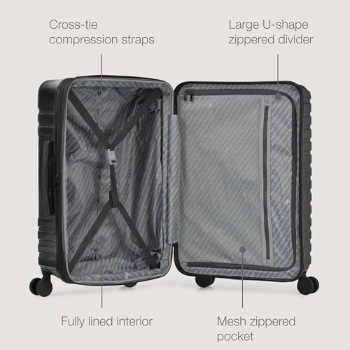 U.S. Traveler Boren Polycarbonate Hardside Carry-on Suitcase with 8 Spinner Wheels, Teal, 22-Inch S2578