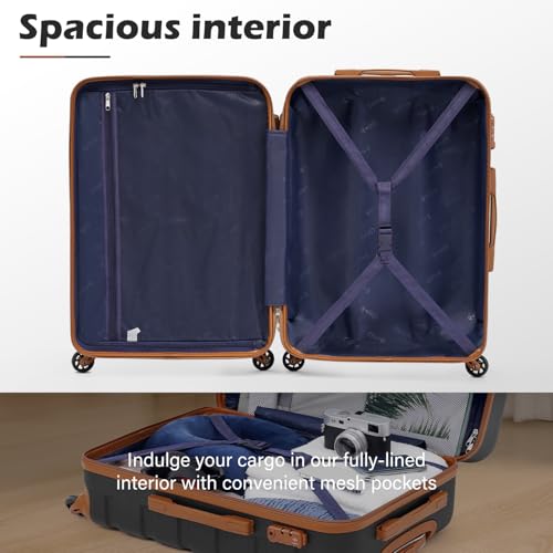Coolife Luggage 4 Piece Set Spinner Hardshell TSA Lock P1083