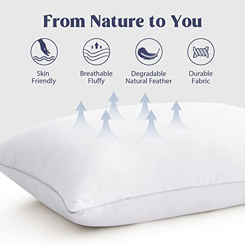 puredown® Goose Feathers and Down White Pillows King Size Set of 2 G471477