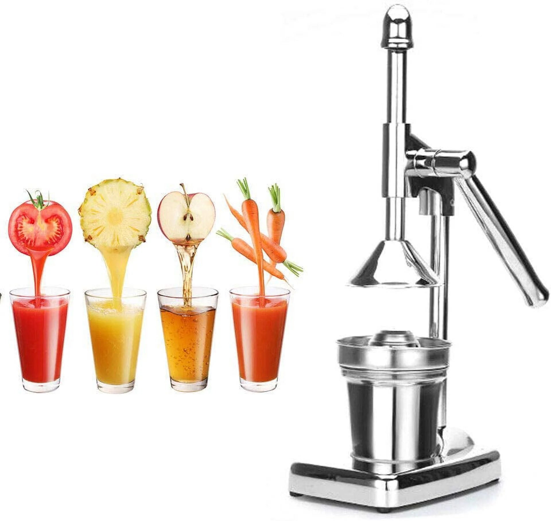 Miumaeov Manual Juicer Machine, Stainless Steel Hand Press Citrus Squeezer, Silver Z434916