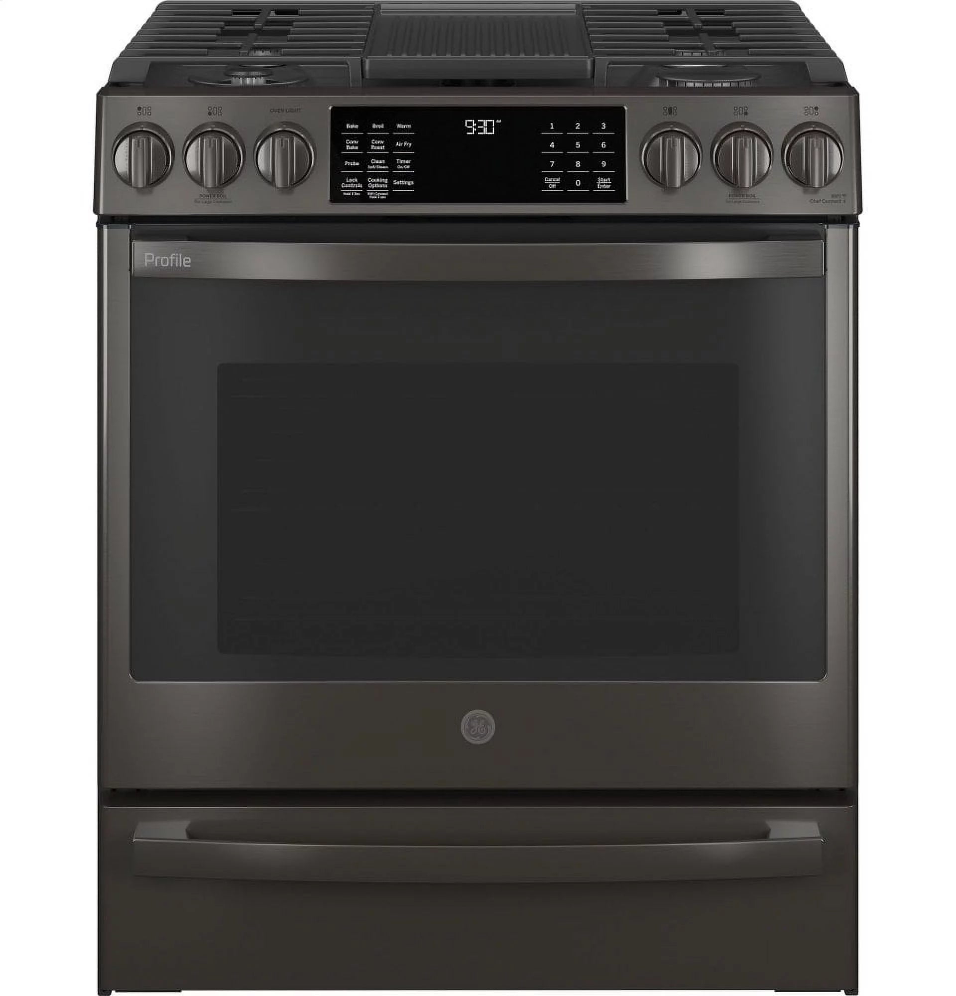 Ge Profile Pgs930bpts Profile 30" Wide 5.6 Cu. Ft. Slide In Gas Range - Black Stainless Steel