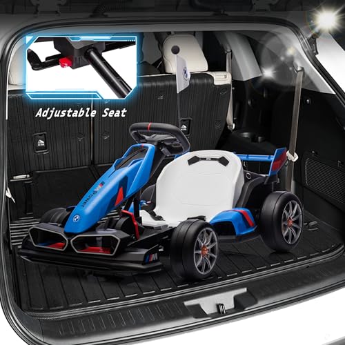 FORESEE 36V BMW Licensed Kids Electric Go Kart, Battery Powered Ride On Toy with Adjustable Seat, Black F2952