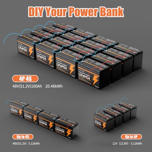 12V 100Ah LiFePO4 Battery Group 31 with Built-in 100A BMS G9732