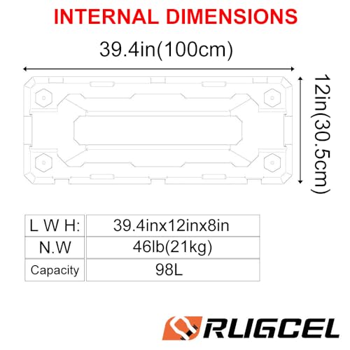 RUGCEL 98L Waterproof Overland Car Roof Storage Box Y332766