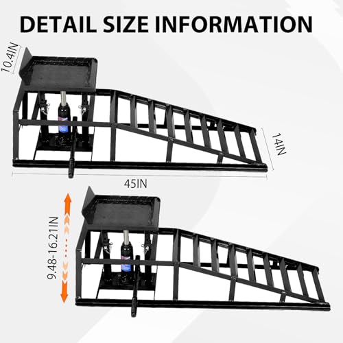 2PC 5Ton Hydraulic Car Ramps, Portable Vehicle Lift G3541