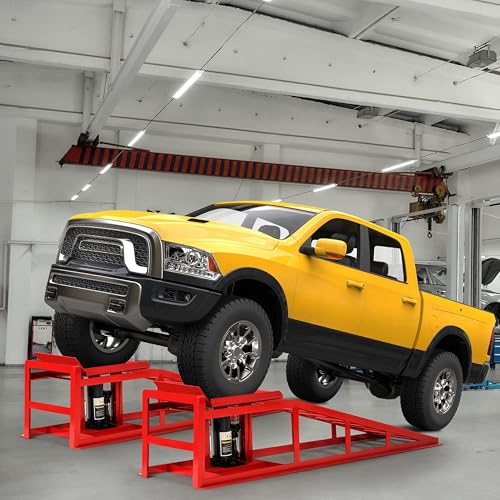 2PCS 5T Hydraulic Car Ramps, Heavy Duty Portable Vehicle Lift for Garage L579958