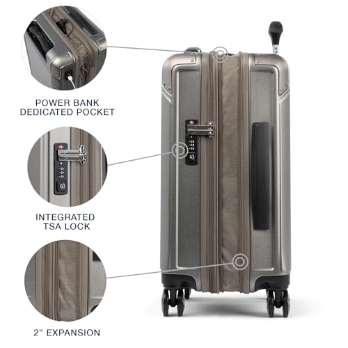 Travelpro Platinum Elite Hardside Expandable Carry-On Luggage, 8 Wheel Spinner, TSA Lock, 20-Inch X826544